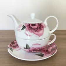 Royal Botanic Gardens 'Peony' Bone China Tea for One & Saucer-Boxed (91) #919