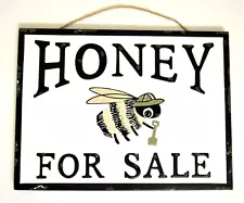 Metal Honey For Sale Sign Embossed Distressed