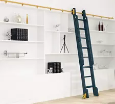 Golden Surface Sliding Library Ladder Hardware for Wooden Ladder(No Ladder)