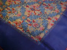 VTG ~ 100% SILK ~ 25" X 26" Square Scarf~FLORAL/PAISLEY~Women Neckerchief~JAPAN