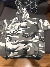 Supreme Box Logo Snow Camo Pullover Hoodie FW13 Size Large Rare Hoodie Mint