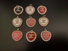 Lot Of 9 Chanel Zipper Pull Button Charms