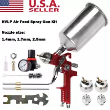 3 Nozzle HVLP Air Spray Gun Kit Auto Paint Car Primer Detail Basecoat Clearcoat