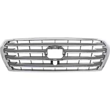 Grille For 2013-2015 Toyota Land Cruiser Chrome Shell w/ Silver Insert Plastic