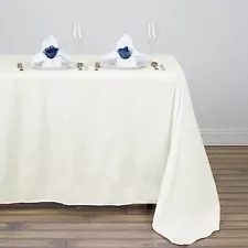 6 pcs POLYESTER 54x96" RECTANGLE TABLECLOTHS Wedding Party Catering Linens SALE