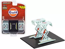 Automotive Double Scissor Lift "Gulf Oil" Light Blue "Double Scissor Lifts" Seri