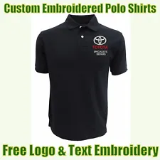 Custom Embroidered Polo Shirt Toyota Logo Garage & Technicians Names Work Wear