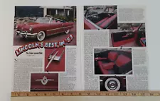 1952 LINCOLN CAPRI CONVERTIBLE ORIGINAL 1998 ARTICLE