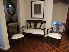 Chippendale Revival 3 Piece Livingroom or Parlor Furniture Set