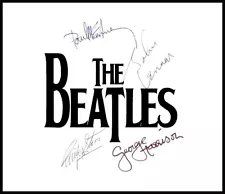 Beatles Logo and Autographs Reproduced on Fridge Magnet