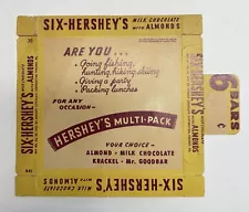 Vintage Hershey’s Milk Chocolate Almond Candy Bar Empty Store Sales Display Box