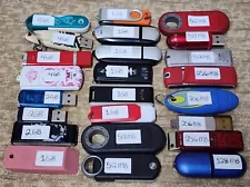 Huge LOT OF 25! Used Usb Flash Drives in various Mb/GB 128mb To 8gb All Working!