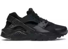 Nike Air Huarache Run GS Triple Black Blackout All 654275-016 4.5Y = 6 Women's