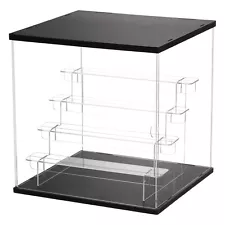 5 Tier Acrylic Display Case with LED Light Transparent Dustproof Showcase Boxes