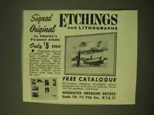 1951 Associated American Artists Ad - Signed Etchings and Lithographs