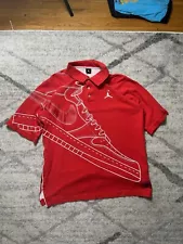 Vintage air Jordan Men’s Rare Embroidered Big Shoe Size XL polo Shirt