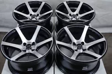 Kudo Racing Mystery 15x8 4x100 +15mm Black w/Polish Face Concave Wheels Rims (4)