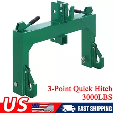 3 Point Quick Hitch for Cat 1 & 2 Tractors W/ 2" Receiver Hitch 3000 LB Steel