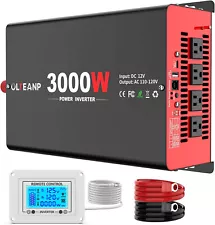 3000 Watt Power Inverter 12V DC to 110V AC Car Inverter with 4 AC Outlets 3007