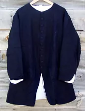 Revolutionary War Civilian Militia Blue Wool Frock Coat Pleated 50