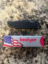 '07 Kershaw RJ Martin 1730TBLK Black Tanto Groove Linerlock Folding Pocket Knife