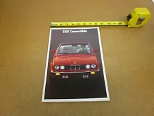 1987 BMW 3-series 325i convertible sales brochure 20 pg ORIGINAL literature