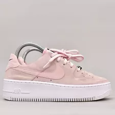 Nike Air Force 1 Sage Low Suede Platform Sneakers Womens Size 7 Light Pink Shoes