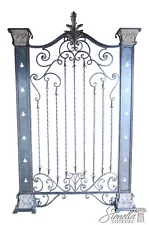 62120EC: Large Wrought Iron Decorated Silver Wall Gate