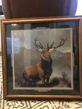 Vintage HOME INTERIOR MONARCH OF THE GLEN DEER PRINT EDWIN LANSEER