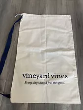 LN Vineyard Vines Canvas Duffle Bag Drawstring Laundry Blue Whale Large 22x34 D8