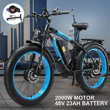 2000W Dual Motor E-Bike V3 Electric Bicycle Fit Adult 26" 48V 23Ah 35MPH 21Speed