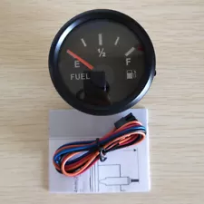 52MM Black Fuel Level Gauge 73-10 ohms For Car Truck Marine Yacht 12/24V Red Led