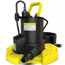 2 HP Automatic Pool Cover Pump, 5500GPH Sump Pump Submersible Water Pump for ...