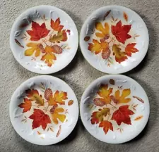 (4) New 9" LONGABERGER Pottery Fall Foliage Dinner Plates, Oak, Maple