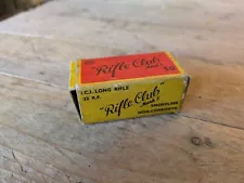 Vintage ICI “Rifle Club” .22 LR Ammunition Bullet Box Empty 1940s Home Guard