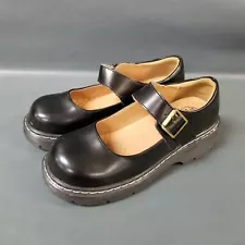 Meizudongli MZDL Hand Made Black Leather Mary Jane Shoes Single Strap Women's 7