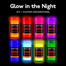 Neon Nights Glow in the Dark Paint - Set of 8, 20 Ml Acrylic Paints for Outdoor