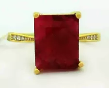 GENUINE 3.78 Cts RUBY & WHITE SAPPHIRES RING 925 SILVER - New With Tag