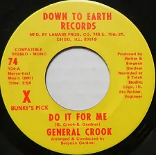 GENERAL COOK 45 Do It For Me / Till Then DOWN TO EARTH Funk VG++ #H327