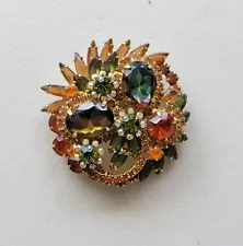 Big Beautiful Sparkly Vintage JULIANA Rhinestone Pin Brooch