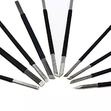 Toolso Stone Carving Tool 10pcs High-Carbon Steel Carving Chisels/Knives Kits