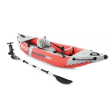 Intex Excursion Pro 1 Person Inflatable Vinyl Kayak with Oar and Pump (Used)