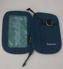 FW19 Supreme dark teal small zip pouch cordura nylon bag Water resistant wallet