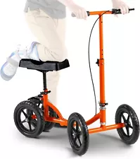 ⭐ Knee Walker Foldable Aluminum Frame Large Tires Height Adjustable Upto 330 Lbs