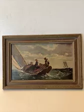 Vintage Winslow Homer (1836-1910) “Breezing Up” Lithograph Art Print 15x10 1960s