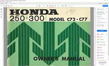 Honda Dream 250, 300, 305 C72 C77 CA72 CA77 CA78 Owners Manual PDF