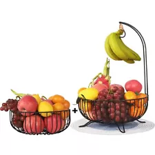 Large Fruit Bowl with Detachable Banana Tree Hanger + Medium Fruit Basket + P...