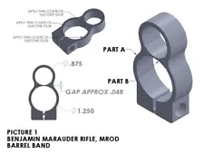 REPLACEMENT Part: Benjamin Marauder Rifle MROD Barrel Band, Black ABS or PETG