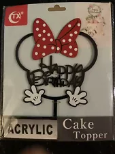 minnie mouse acrylic cake topper happy birthday