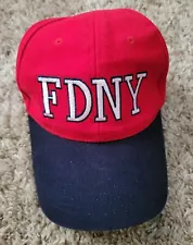 FDNY New York Fire Department USA Red Blue Adjustable Cap Hat